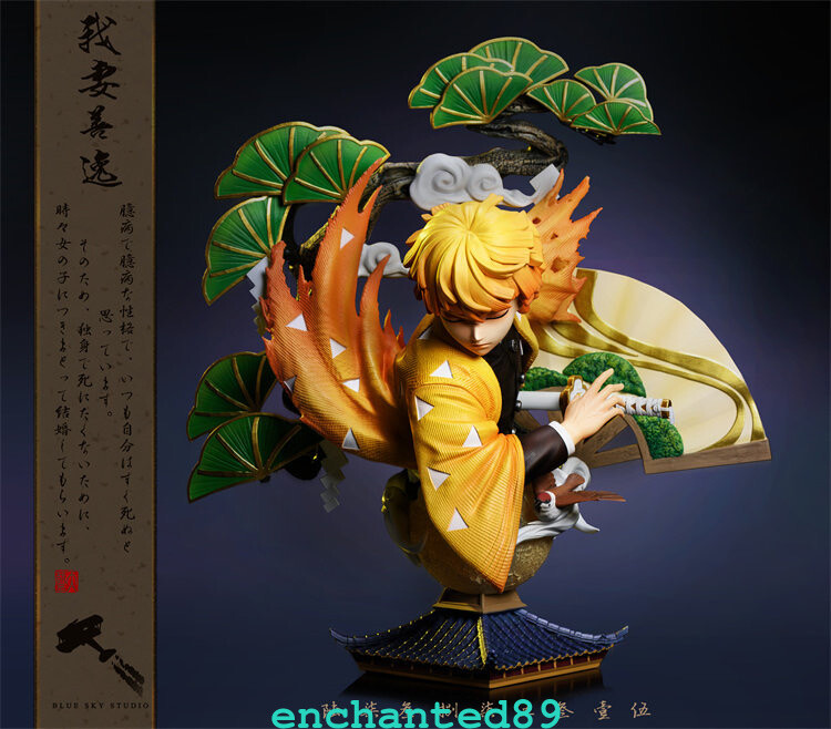 Blue Sky Studio Demon Slayer Agatsuma Zenitsu Bust GK Resin LED Statue