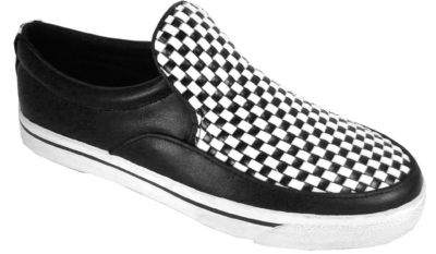 T.U.K. A6253L TUK Slip On Sneaker Black Checkerboard Rockabilly