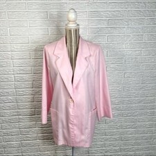 Vintage Modern Essentials Light Pink Blazer Jacket Shoulder Pads Size Small