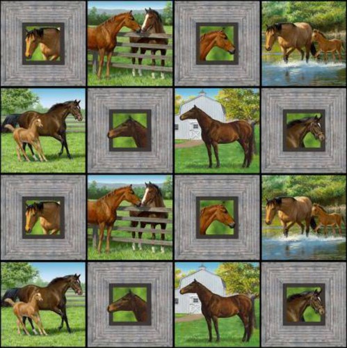Horse Summer Breeze Cotton Fabric - Picture 2 of 2