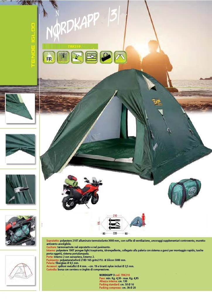 BERTONI tenda igloo nordkapp 3 posti doppio telo per moto campeggio escursioni