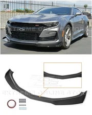 For 19-Up Camaro SS RS | ZL1 1LE Style PRIMER BLACK Front Bumper Lip Splitter