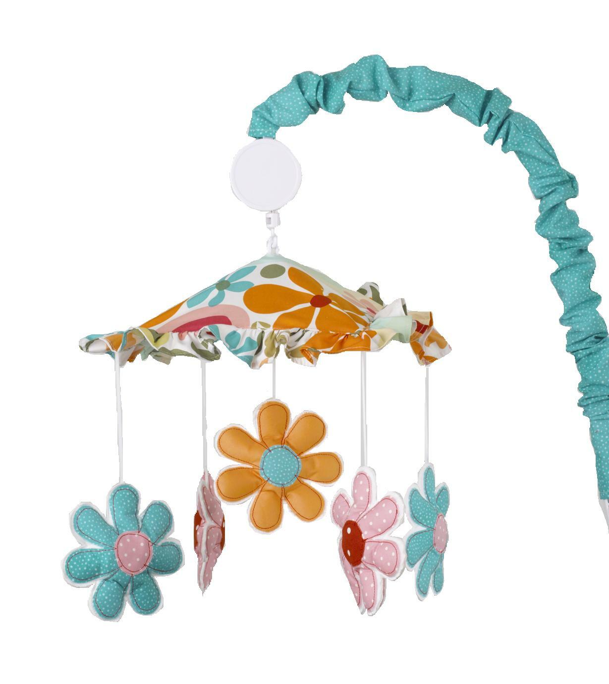 Baby Mobile for Crib Nursery Decor Girls Boys Floral Heart Animal Polka Dot