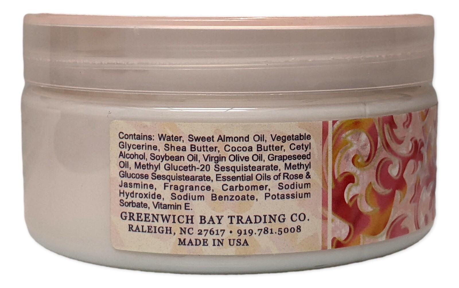 Greenwich Bay ROSEWATER & JASMINE Body Butter with Shea Butter, 8 oz.