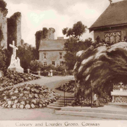 Conway Calvary and Lourdes Grotto Caernavonshire - Postal vintage RPPC P08 - Imagen 3 de 3