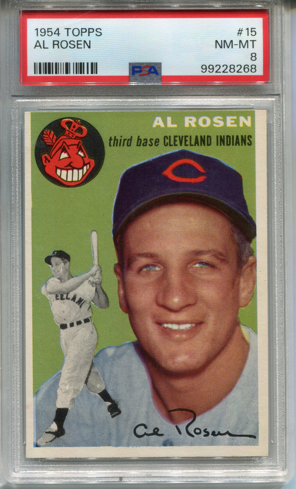 1954 Topps #15 Al Rosen PSA 8 NM-MT Cleveland Indians