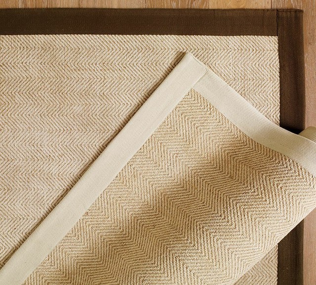 Pottery Barn Color Bound Rug Natural Sisal 5x8 Chino Edge In