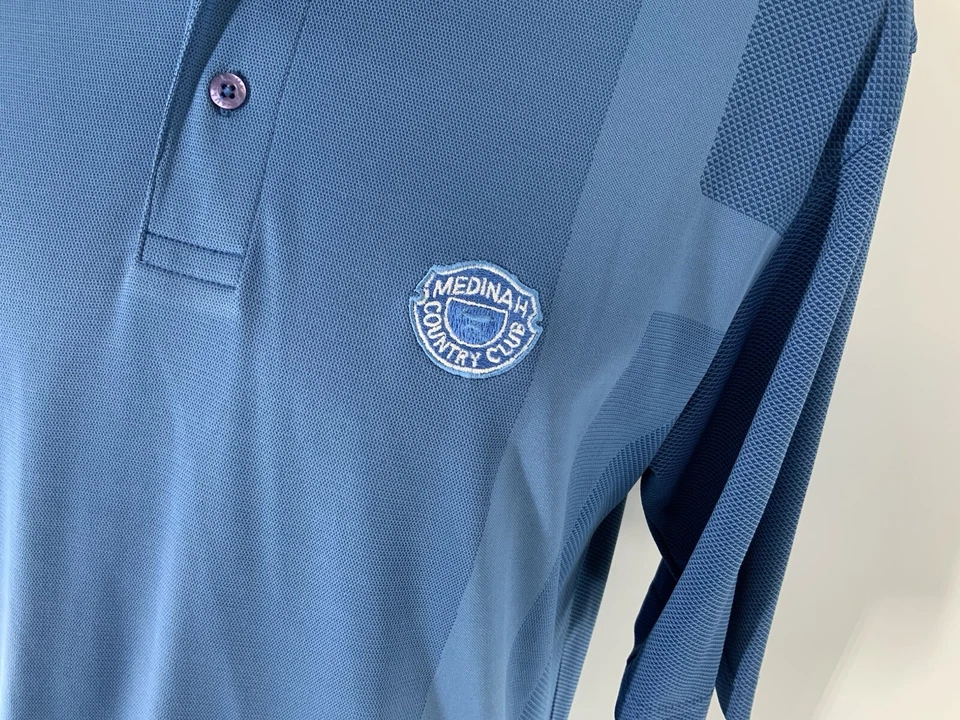 Tehama 高尔夫 Polo 衫男式 S 蓝色涤纶麦地那乡村俱乐部 YGI N5-115 — 第 4/4 张图片