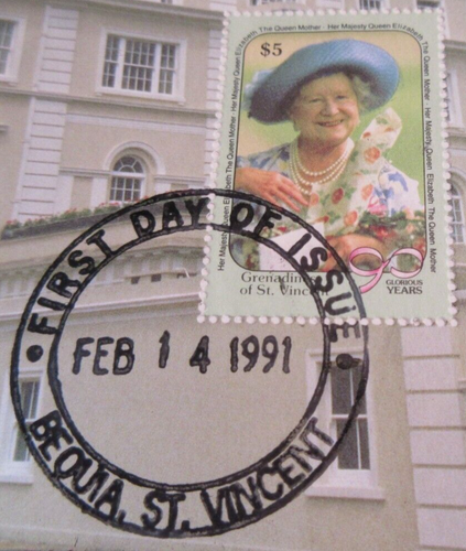 QE QUEEN MOTHER 90 GLORIOUS YEARS 4 FIRST DAY COVERS - GRENADINES OF ST VINCENT - Picture 5 of 11