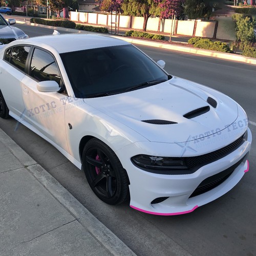 For Charger SRT Scat Pack 2015-2024 Pink Front Bumper Lip Corner Edge Guard Trim - 第 9/11 張圖片
