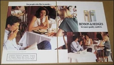 1987 Benson & Hedges Cigarettes 2-Page Print Ad Advertisement Lights 100 Vintage