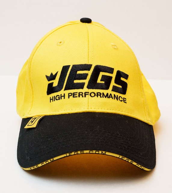 JEGS High Performance NASCAR Racing Yellow Black Hat Baseball Cap