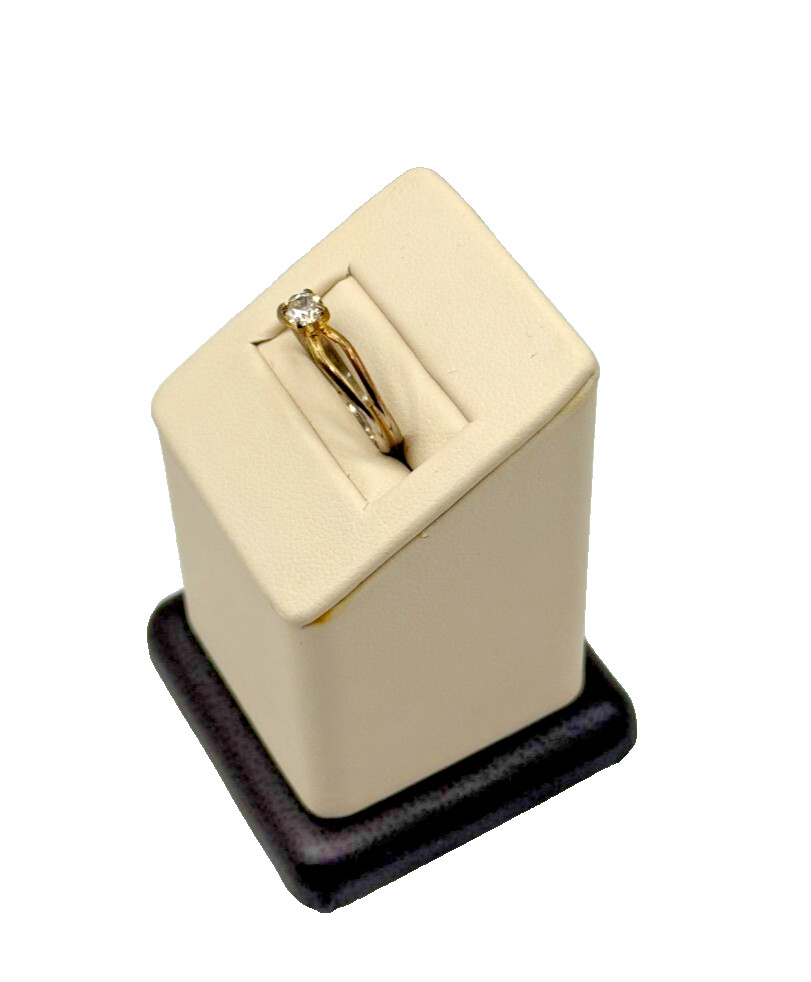 Gold Plated Solitaire Adjustable Ring With Round … - image 3