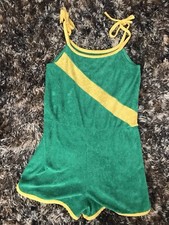 Terry Cloth Vintage Romper Fits Like A Small No Tag Yellow Green 70  s