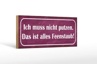 Holzschild Spruch 27X10 Cm Nicht Putzen Ist Alles Feenstaub Schild Wooden Sign