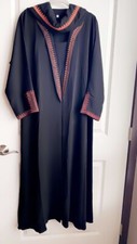 Black Abaya with Red Embroidery. New Abaya For Muslim Women.