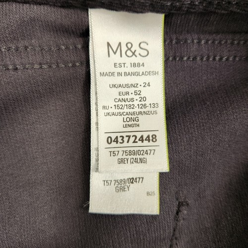 MARKS AND SPENCER GREY STRETCH CORDUROY STRAIGHT PANTS PLUS SIZE 24 TROUSERS - Picture 12 of 17