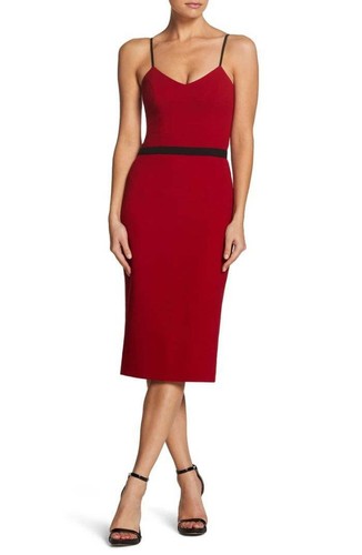 Emma Crepe Spaghetti Strap Midi Dress 