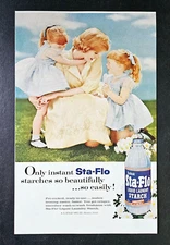 Vintage Sta Flo ad original 1959 liquid laundry starch advertisement