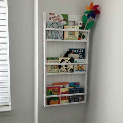 Children's Wall Hanging Bookshelf, Plate and Dish Rack, Hanging Plate Rack