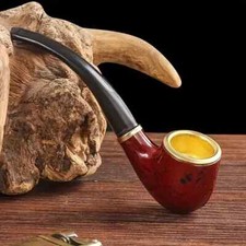 Pfeife Stilvolle klassisches Tabakrohr +Tabakdose + Feuerzeug + ?. BUNDLE