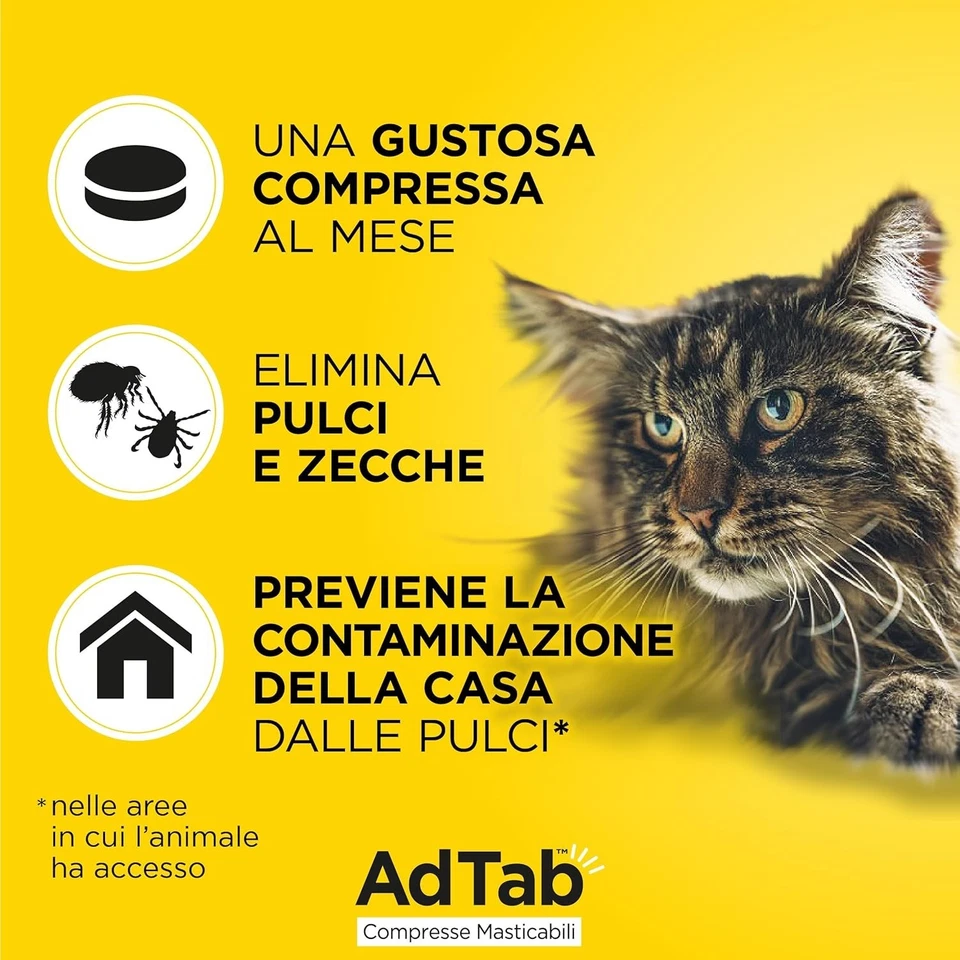 AdTab Chewable Tablets for Cats 2-8kg - 3 Tablets - Immagine 4 di 4