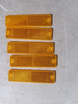 LOT OF 5 Grote 40133 Amber Mini Stick-On / Screw-Mount Rectangular Reflectors
