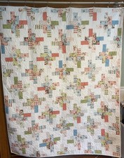 Handmade twin size polite society pattern quilt
