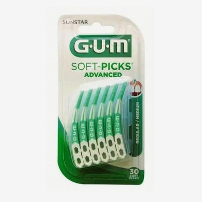 6 x 30 Stück GUM SOFT-PICKS Advanced Regular Medium SUNSTAR - NEU