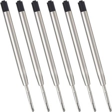 6-Pack Black Ink Refills - 1mm Medium Tip for Smooth Writing