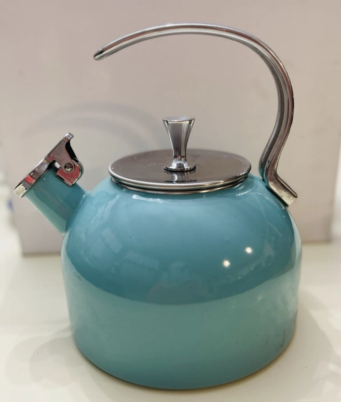 Kate Spade 2.5 Qt Lenox Turquoise Whistle While You Work Tea Kettle New York