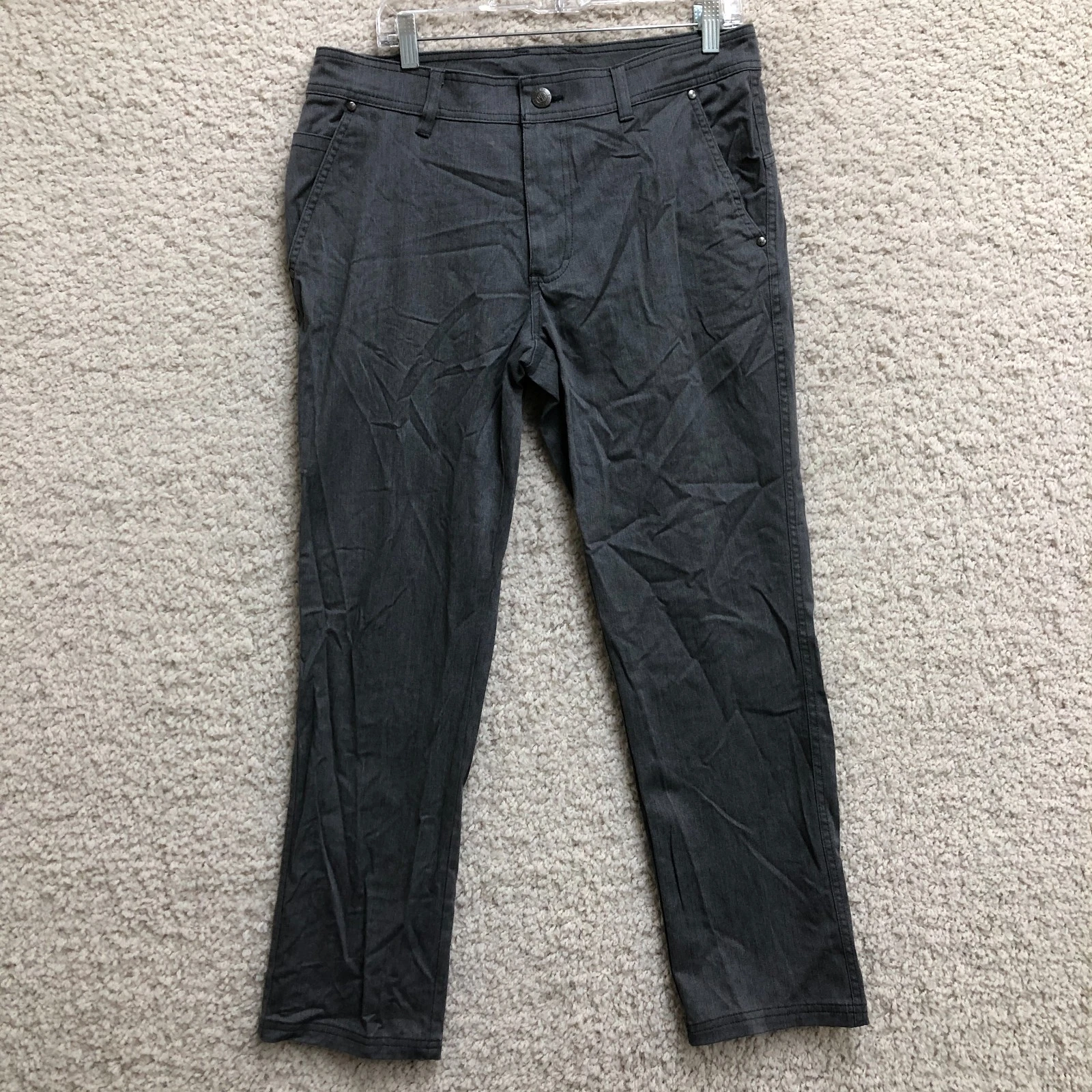 Columbia Pants 34x30 Mens Gray Straight Chino Flat Front Trouser Fishing Outdoor
