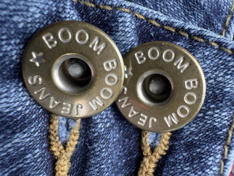 Pantalones de mezclilla vintage Y2K Boom Boom para mujer talla 18w elásticos Foto 4 de 4