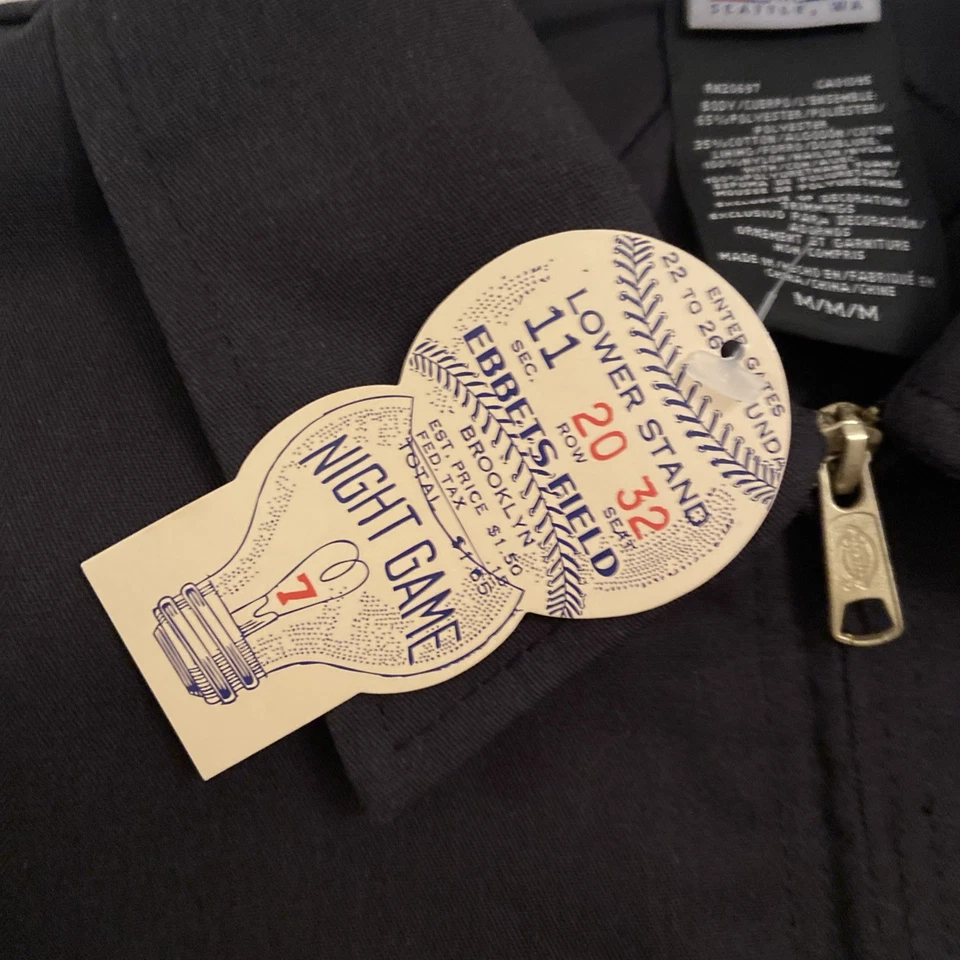 Ebbets Field Flannels Mens Black Vintage Style Work Jacket Crepe City Colab 🔥 - Image 3 of 4