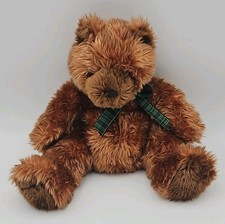 Ty Classic Beanie Baby 14" Teddy Bear Large Brown Plush With Green Bow Tie 2001 Ty Classic Beanie Baby 14" Teddy Bear Large Brown Plush With Green Bow Tie 2001 - Image 1
