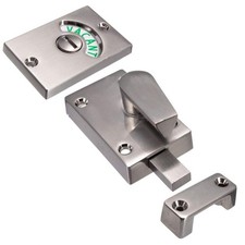 1PC Bathroom Stall Door Latch, Latch Indicating free size, satin nickel - 1pc