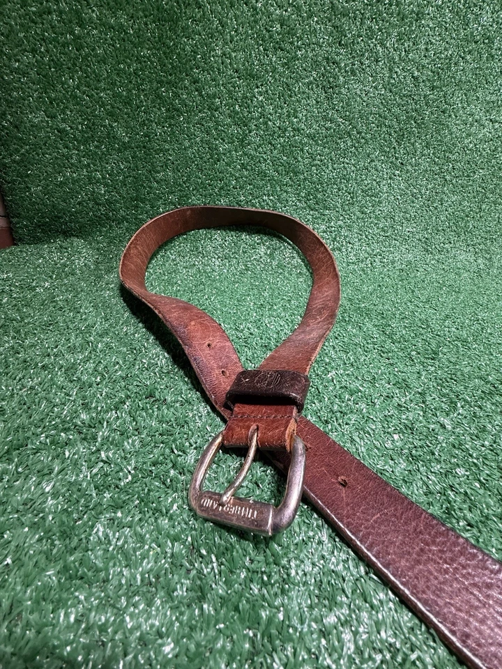 Timberland Cinturón Italiano Cuero Genuino Marrón Envejecido Para Hombre Talla 40 De Colección Foto 4 de 4