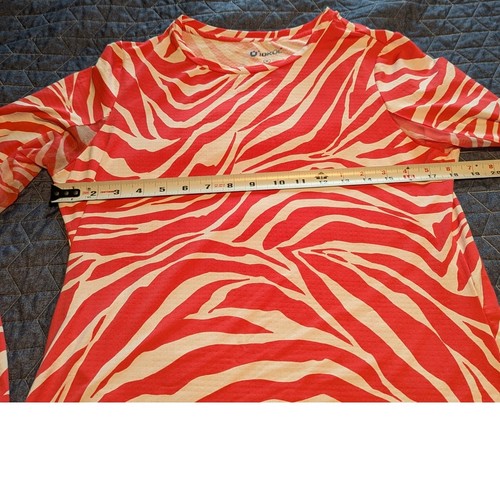 IBKUL Size M Zazu Mesh UPF 50 Zebra Print Watermelon Pink Golf Athleisure - Picture 10 of 11