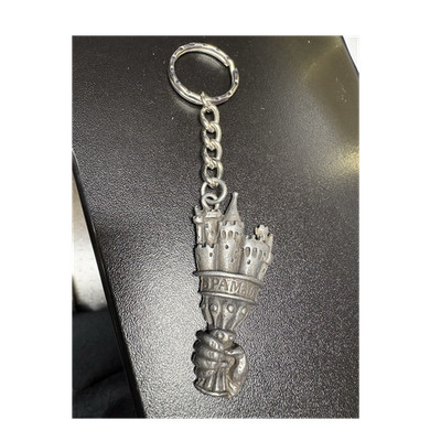 Monty Python's Spamalot Castle Metal Keychain Silver Detachable Keyring