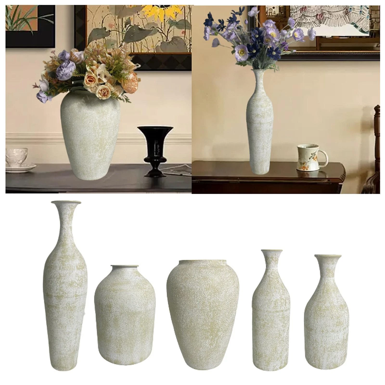 Ceramic Flower Vase Rustic Pottery Vase Aesthetic Desktop Ornament Flower Holder