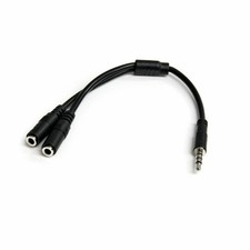 StarTech MUYHSMFF Headset adapter for headsets with separate headphone Black