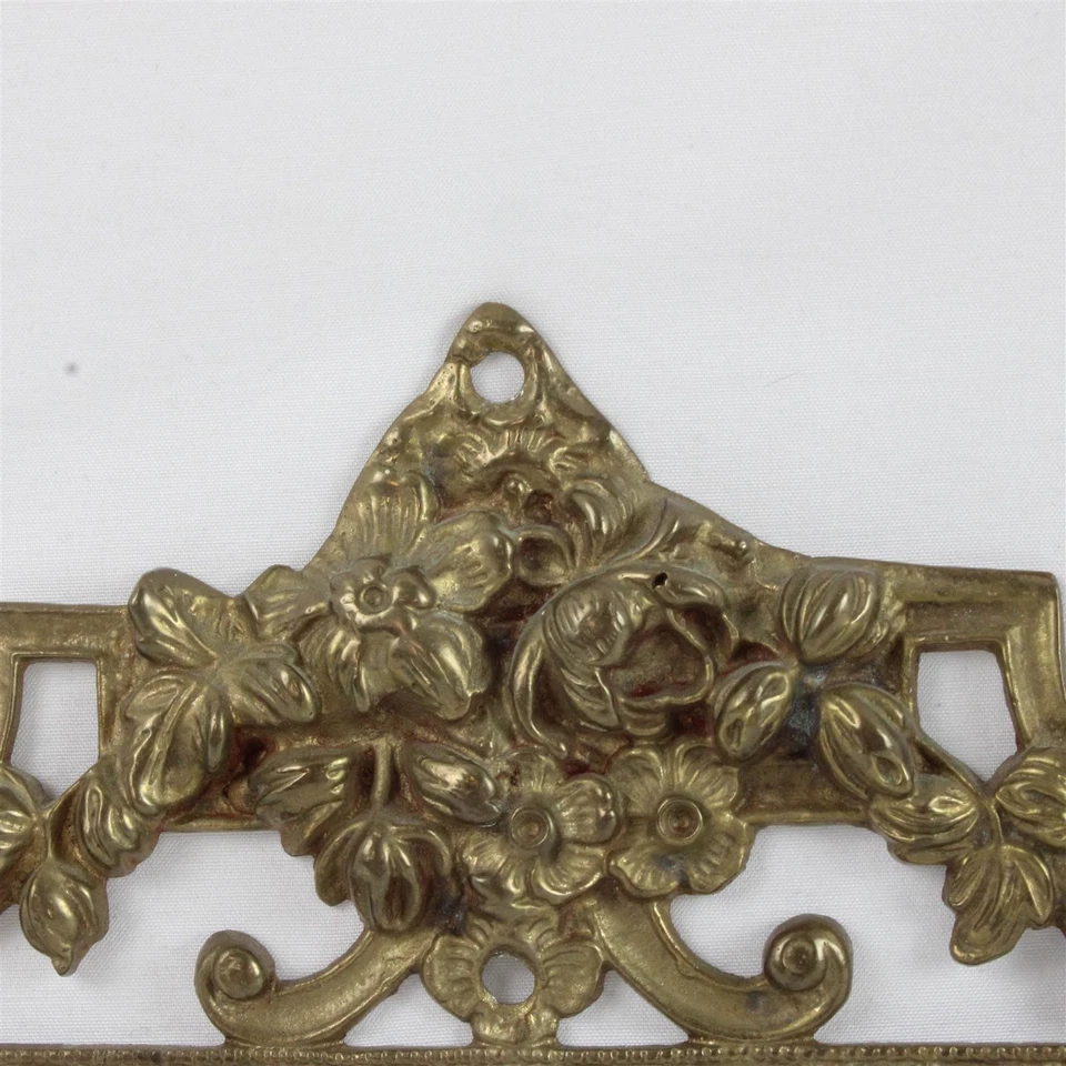 Suporte de parede floral bronze vitoriano 6 ganchos 8,5 polegadas ouro chaveiro chapéu rack - Imagem 2 de 4