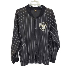Vtg Los Angeles Raiders Jacket XL Pinstripe Snap NFL 80s 90s USA streetwear