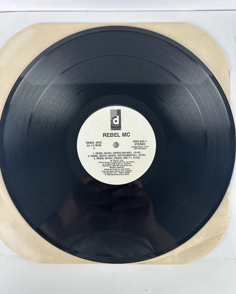 Rebel MC Rebel Music PROMO Single Vinyl 12" Rare Collectible EX Condition Foto 3 de 4