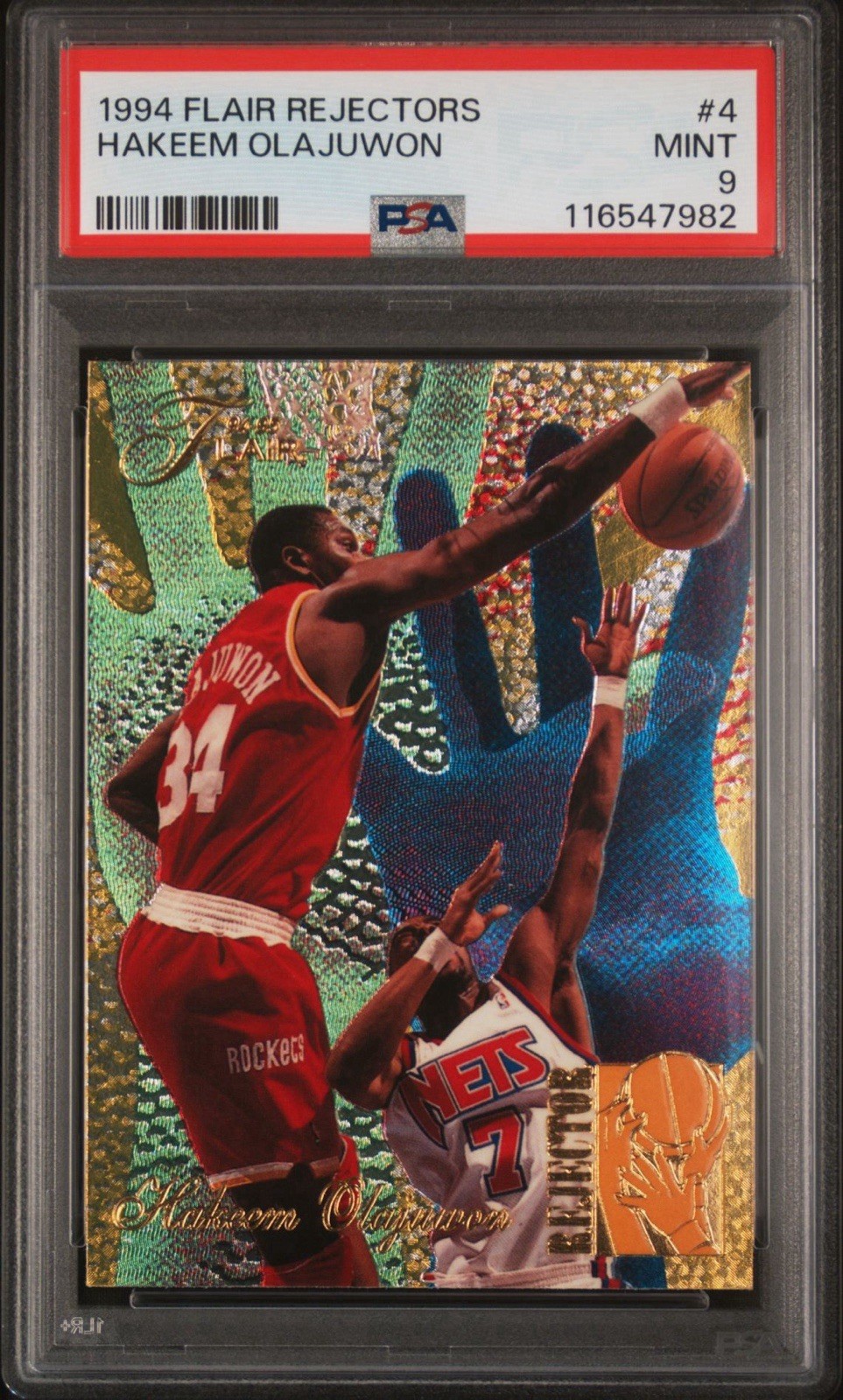 1994-95 Flair Rejectors #4 Hakeem Olajuwon | PSA 9 Mint | Houston Rockets HOF