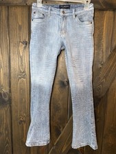 Valabasas Play Textured Denim Jeans Adjustable Waist Stacked Streetwear Sz 10