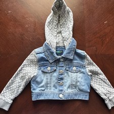 Osh Kosh Genuine Kids Size 18 Months Denim Hoodie Jacket Barely Used