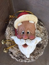 Bert Anderson Wood Santa Head/Ornament 6" Tall 2002