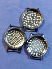 Casse orologio cronografo s/acciaio. Job lotto di 3 svizzeri