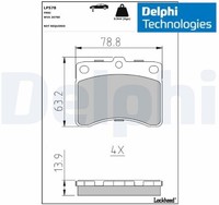 Delphi LP578 Bremsbelagsatz FüR Scheibenbremse Bremsbelagsatz
